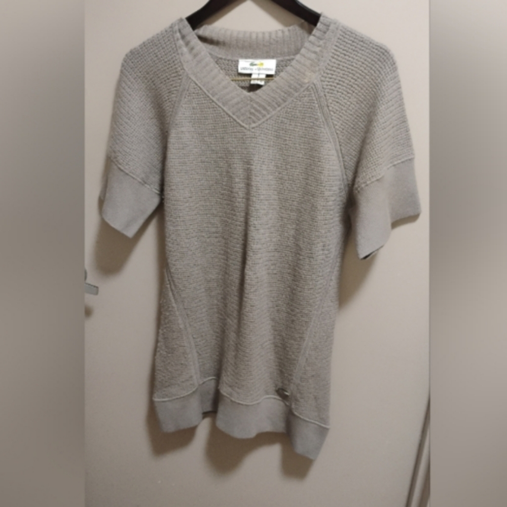 Lacoste X Malandrino Wool Cashmere Short Sleeve Sweater Tunic Sz XS